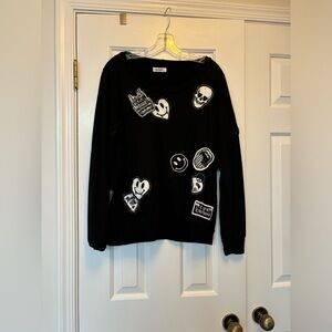 Lauren Moshi Black Patch Sweater